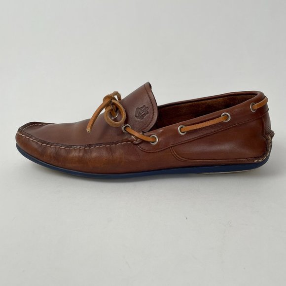 Salvatore Ferragamo Brown Leather Driving Loafers Mocassin Slip On Shoes, Sz 7.5 - Picture 1 of 11